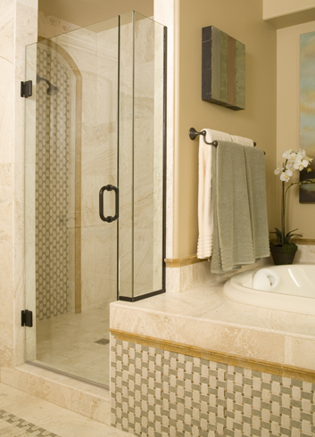 Swing framless shower door