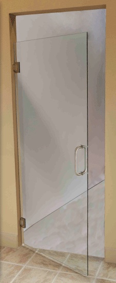Swing door 3/8" clear, tempered glass