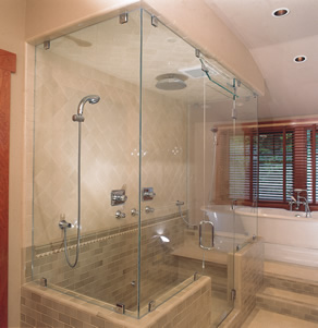 Neo angle shower door
